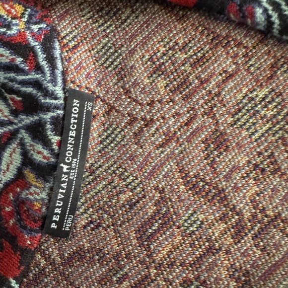 Peruvian Connection Kashmiri Floral Jacquard Knit Jacket Blazer XS Prima Cotton - Picture 7 of 11